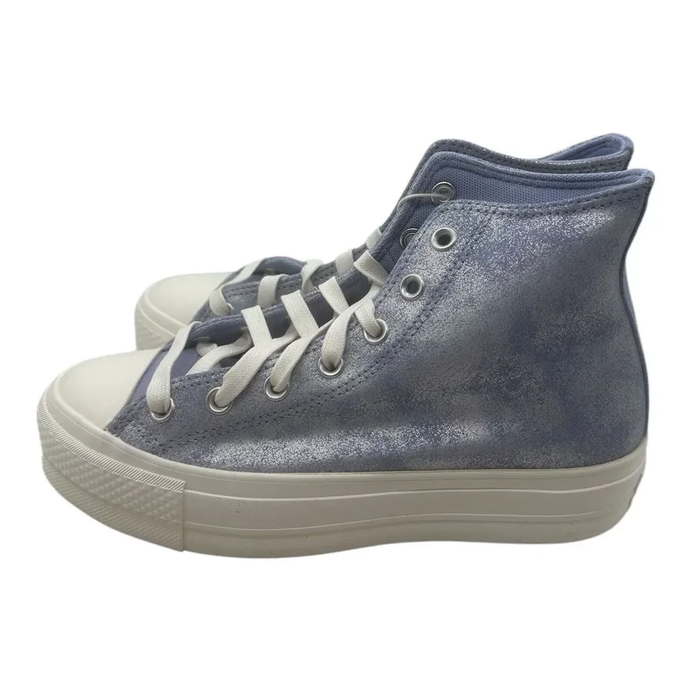Converse Chuck Taylor All Star Lift Platform Suede Shimmer Shoes Womens 7 Lilac - Picture 6 of 9